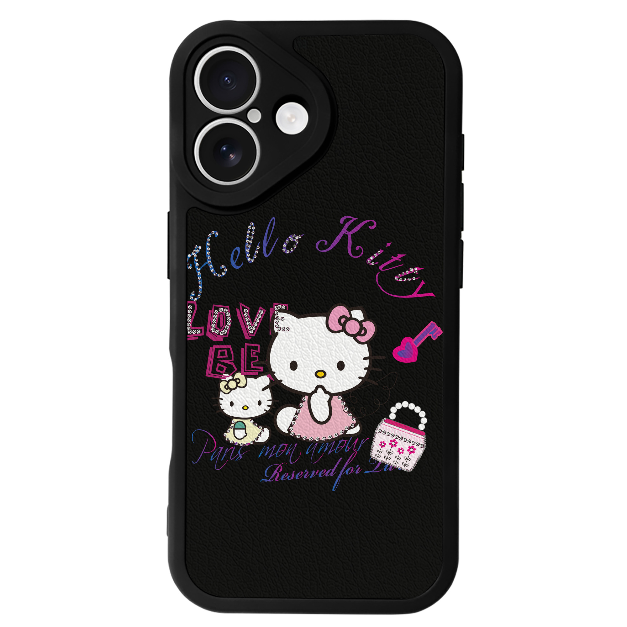 （画像用） Hello Kitty ハローキティ 【iPhone 16シリーズ対応】シリコンスマホケース（レザー調） 材質：シリコン